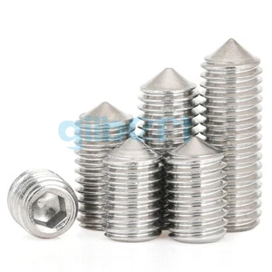 M3-M16 304 Acero Inoxidable Enchufe Hexagonal Punto Cono Juego Tornillo Final Cónico - Imagen 1 de 6