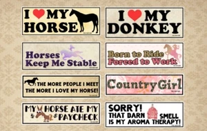 Mulitple Horse Fun Bumper Stickers- VinylHorse Decal Colour Wateproof UV Sticker - Picture 1 of 10
