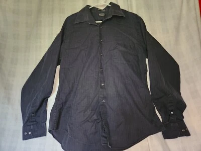ARROW FITTED WRINKLE FREE Men's Dress Shirt Size 17 Sleeve Length 36/37 Black - Image 1 of 4