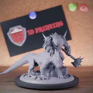 Lizardmen Hunter Beastmaster Monster Miniature Mini Dungeons and Dragons 5e DnD - Picture 1 of 8
