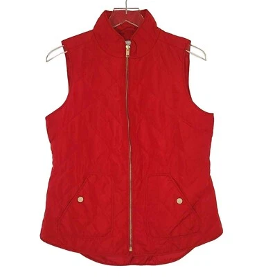 Charter Club Quilted Vest Red Zip Up Lightweight Pockets Casual Outerwear Large - Image 1 of 3