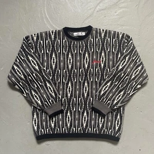 Vintage Guess Georges Marciano Jacquard Wool Blend Knit Aztec Pattern Sweater S - Picture 1 of 12