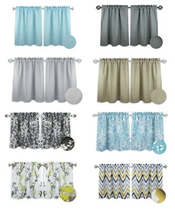 Aiking Home 2-Panels of 30" Tall Rod Pocket Kitchen Tier Curtains - Picture 1 of 41