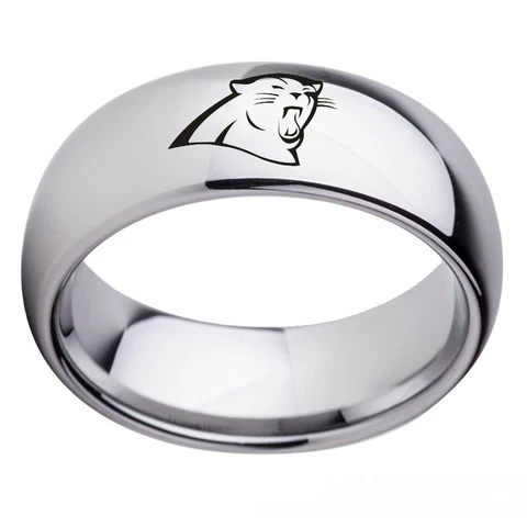 Carolina Panthers Football Team Stainless Steel Silver Rings Band Size 6-13 Cover