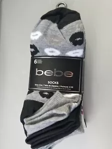 Bebe Logo, 6 Pairs Of Socks Different color patterns Size 4 -10 "New" - Picture 1 of 2