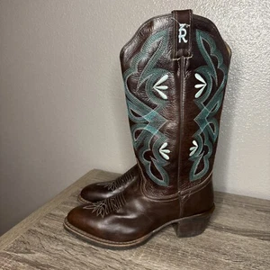 Damen-Cowboystiefel Tony Lama 2300 braun Leder ausgefallene Nähte 8 B – neu mit Etikett - Bild 1 von 12