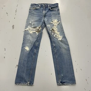 Jeans Levis 505 de Colección Años 90 Azul Cónico Envejecido Thrashed Punk Para Hombres Talla 31x32 - Imagen 1 de 15