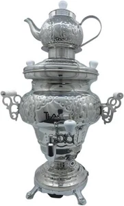 Electric Stainless Steel Samovar Pot (1 liter) and (5.0 Liters) Silver - Picture 1 of 10