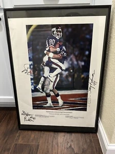 Seltenes gerahmtes Poster NY Giants Phil McConkey Stacy Robinson Super Bowl Touchdown - Bild 1 von 18