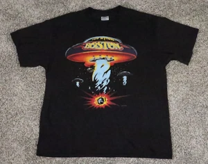 Vintage Boston Mens Shirt Extra Large Black Band Concert 80's US Tour - Picture 1 of 9