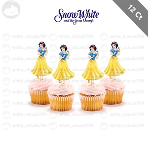 12 Cupcake Blancanieves Topper Princesa Elige Comida Favor Fiesta Cumpleaños Niño - Imagen 1 de 1