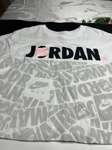 Nike Air Jordan Jumpman Cropped Graphic T Tee Shirt Sz M - Picture 1 of 14