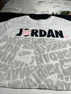 Nike Air Jordan Jumpman Cropped Graphic T Tee Shirt Sz M - Image 1 of 4