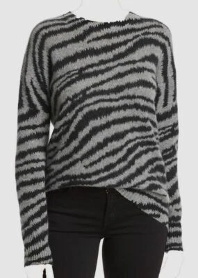 Suéter de cachemir manga larga cebra gris negro cebra XS de $499 C by Bloomingdale's para mujer Foto 1 de 2