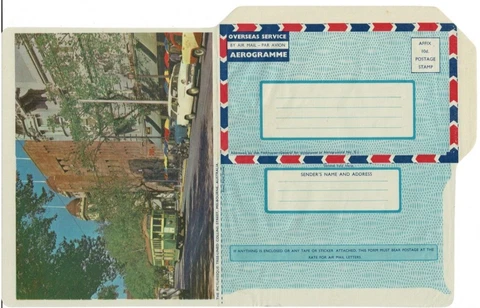 Aerogramme 1960s formula type view Collins Street Melbourne Victoria, unused Cover
