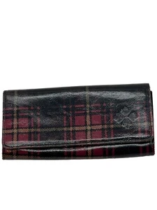Patricia Nash Tartán Cuadros Cartera Remolacha Rojo Negro Cuero RFID Doble Plegable Bolso sin asas - Imagen 1 de 9