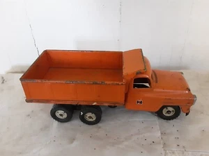VINTAGE ORIGINAL TRU SCALE IH INTERNATIONAL ORANGE DUMP TRUCK - Picture 1 of 6
