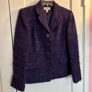 Talbots Petites SZ 8 Wool/Mohair/Nylon Blazer Suit Jacket Purple - Picture 1 of 7