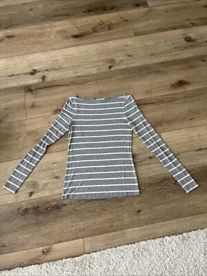 Nordstrom Size XS Women’s Super Soft Long Sleeve Striped Gray Shirt - Image 1 of 3
