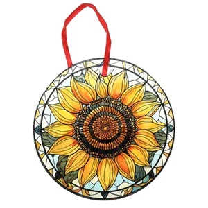 Sunflower Holographic Stained Glass Design Ornament - Picture 1 of 4