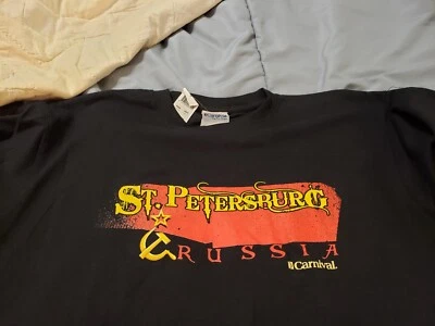 Carnival Cruise San Petersburgo Rusia Hombres Camiseta Negra Talla Mediana ¡NUEVA CON ETIQUETAS! Foto 1 de 4