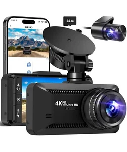 Dash Cam Front Rear 4K/1080P,Dash Camera for Cars Build in WiFi,Full HD Dash Cam - Picture 1 of 2