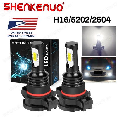 For Dodge Challenger 2009-2014 6000K White LED Lights Fog Light Bulbs 5202 2504 - Image 1 of 4