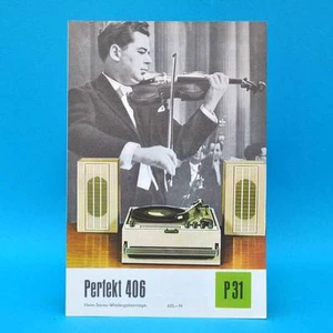 Perfekt 406 Heim-Stereo-Anlage DDR 1971 Prospekt Werbung Werbeblatt DEWAG P31 U - Bild 1 von 1