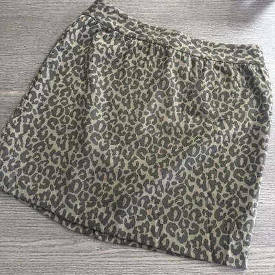 Minifalda Banana Republic Talla 10 Tostada Animal Leopardo Estampado Guepardo Forrada Foto 1 de 4