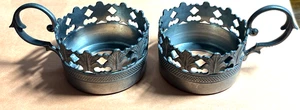 Lot of 2 Vintage PELTRO Pewter Cup Holders - Picture 1 of 7