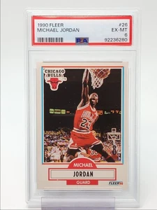 MICHAEL JORDAN 1990-91 FLEER BASKETBALL CHICAGO BULLS #26 PSA 6 Q4865 - Picture 1 of 2