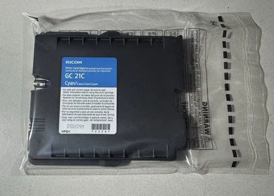 Genuine Ricoh GC21 C Cyan  Ink Cartridges GX3000 GX5050n - Image 1 of 2
