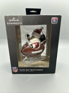 Hallmark Tampa Bay Buccaneers Santa NFL Football Santa On Sleigh Ornament - Picture 1 of 6
