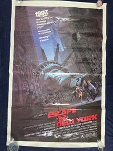 VTG ~ ESCAPE FROM NEW YORK ~ 1981 ORIGINAL 27X41 MOVIE POSTER KURT RUSSELL  - Picture 1 of 16