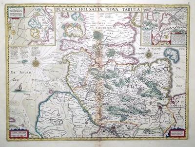 Kupferstich, Landkarte Herzogtum Holstein, Jan Janssonius, um 1635 - Bild 1 von 4