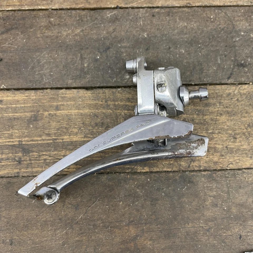 Vintage Suntour Superbe Pro Front Derailleur Road Bike Braze on WEAR - Image 1 of 4