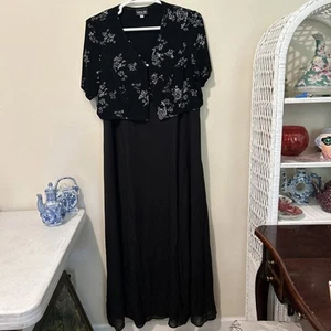 Onyx Nite By Wendye Chaitin Maxi Dress Women’s 20W 2 Piece Long Evening Party - Picture 1 of 18