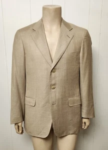 Zegna sport coat 40R beige herringbone Italy - Picture 1 of 11