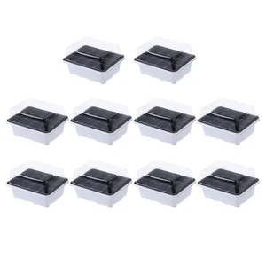 10 Pack Plastic Starter Trays with Dome 12 Cells for Gardening Bonsai - Picture 1 of 9