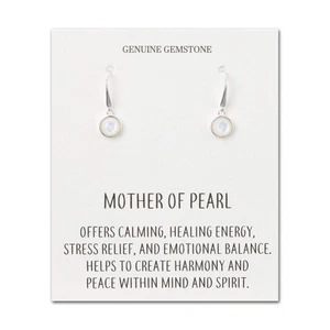 Mother of Pearl Drop Earrings with Quote Card - Picture 1 of 9