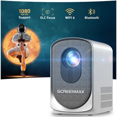 12000LMS 1080P Video Projector Electronic Focus Bluetooth HD WiFi Home Cinema - Image 1 of 4