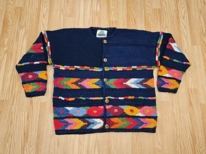 Vintage 90er Handstrick Grobstrick Amano Strickjacke Pullover Siehe Maße Lesen - Bild 1 von 5