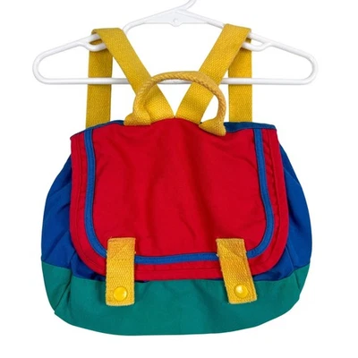 Vintage 90s Gymboree Toddler Kids Backpack Primary Colors Cotton - Image 1 of 4