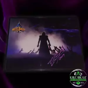 *WWE THE UNDERTAKER SIGNED AUTOGRAPHED CUSTOM 11X14 PURPLE DARKNESS PHOTO* #TAKE - Picture 1 of 2