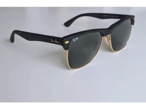 New Genuine Ray-Ban Sunglasses Clubmaster Oversized Black on Gold RB4175 877 - Picture 1 of 10