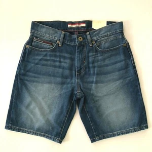 Nuevos con etiquetas Pantalones cortos informales de mezclilla Tommy Hilfiger para hombre de moda bigote lavado medio algodón - Imagen 1 de 6