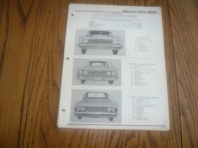 62 63 páginas de libro de accidentes automovilísticos Buick Special 1961 - de colección Foto 1 de 4