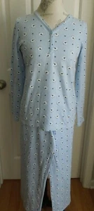 NEU OHNE ETIKETT WEICH BEQUEM BLAU mit SCHAFDRUCK CROFT & BARROW DAMEN BAUMWOLLE PYJAMA SET XS - Bild 1 von 4