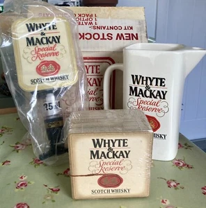Whyte & Mackay ~Juego de jarra y posavasos ópticos de whisky de colección ~ Sin usar en caja raro - Imagen 1 de 9
