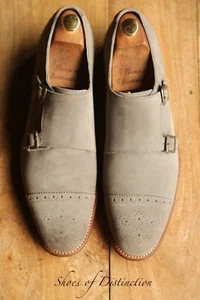 Grenson Grey Suede Double Monk Buckle Shoes Men's UK 9.5 US 10.5 EU 43.5 - Bild 1 von 10